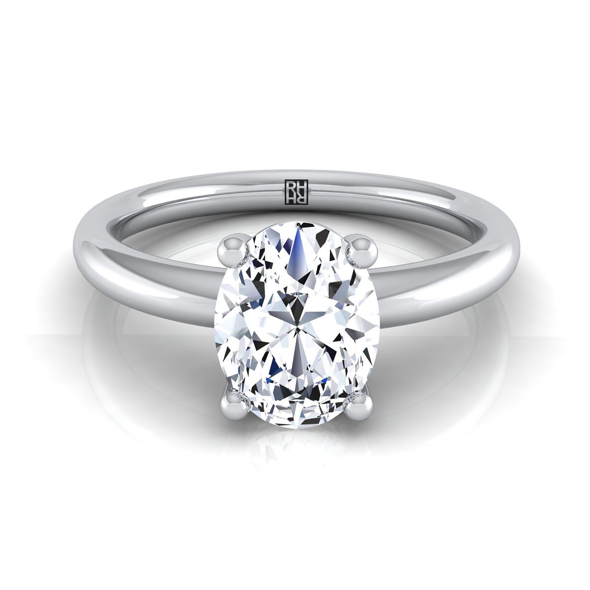 Tori Select Solitaire Oval Lab Diamond Engagement Ring in 18K White Gold | RockHer