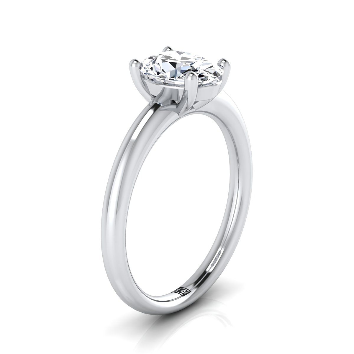 Made to order: The Tori oval engagement ring setting in 18K White Gold | RockHer