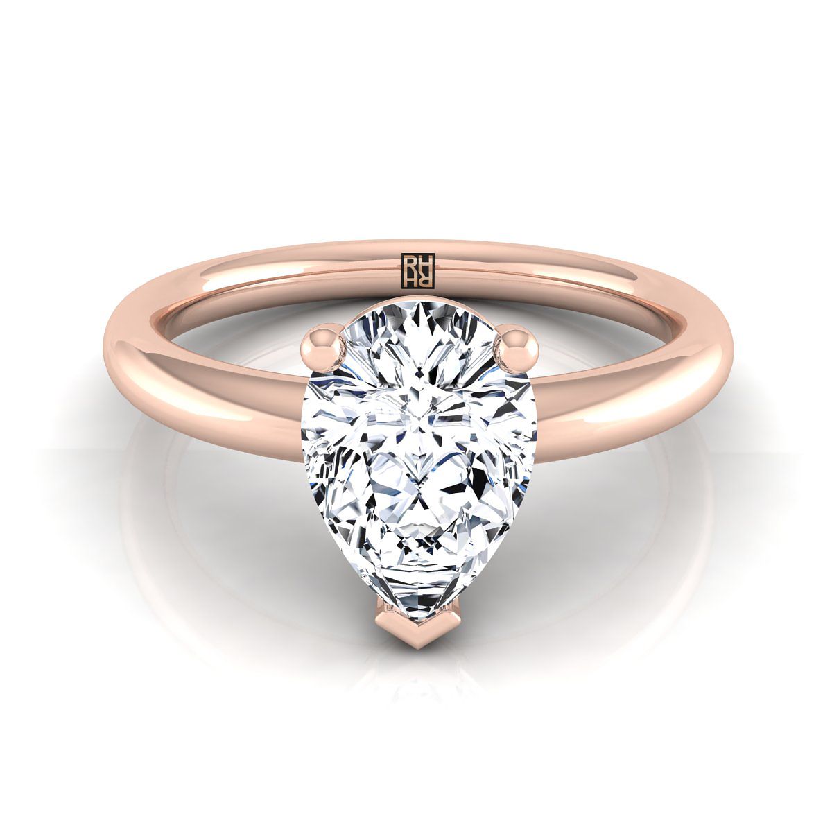 The Tori pear engagement ring setting in 14K Rose Gold | RockHer