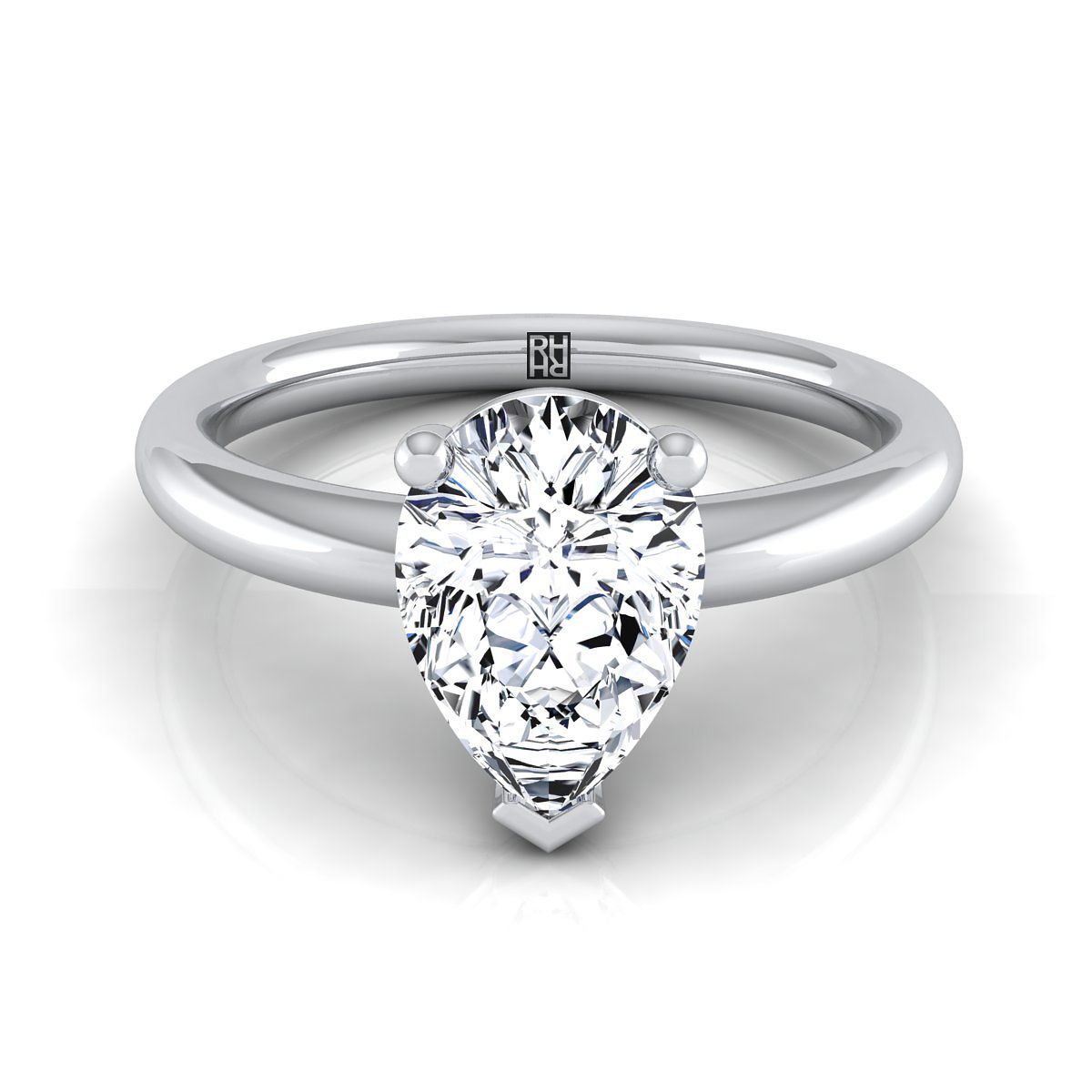 Tori Select Solitaire Pear Lab Diamond Engagement Ring in Platinum | RockHer