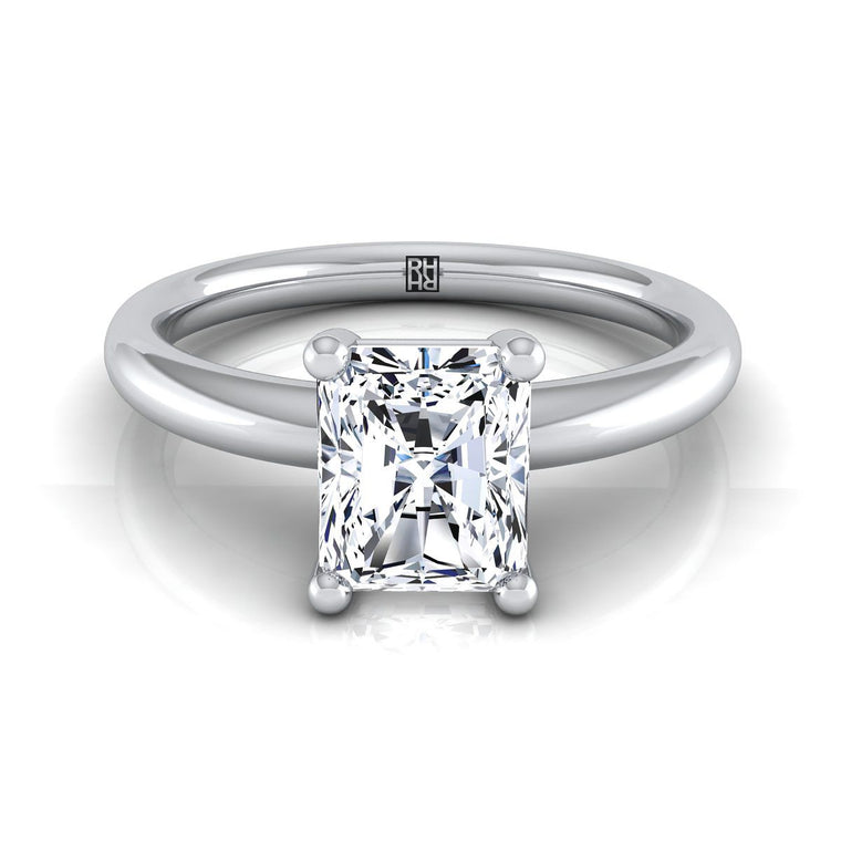 The Tori Select Solitaire Radiant Cut Lab Diamond Engagement Ring in 18K White Gold