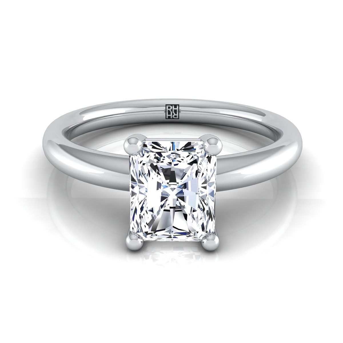 The Tori radiant engagement ring setting in Platinum | RockHer