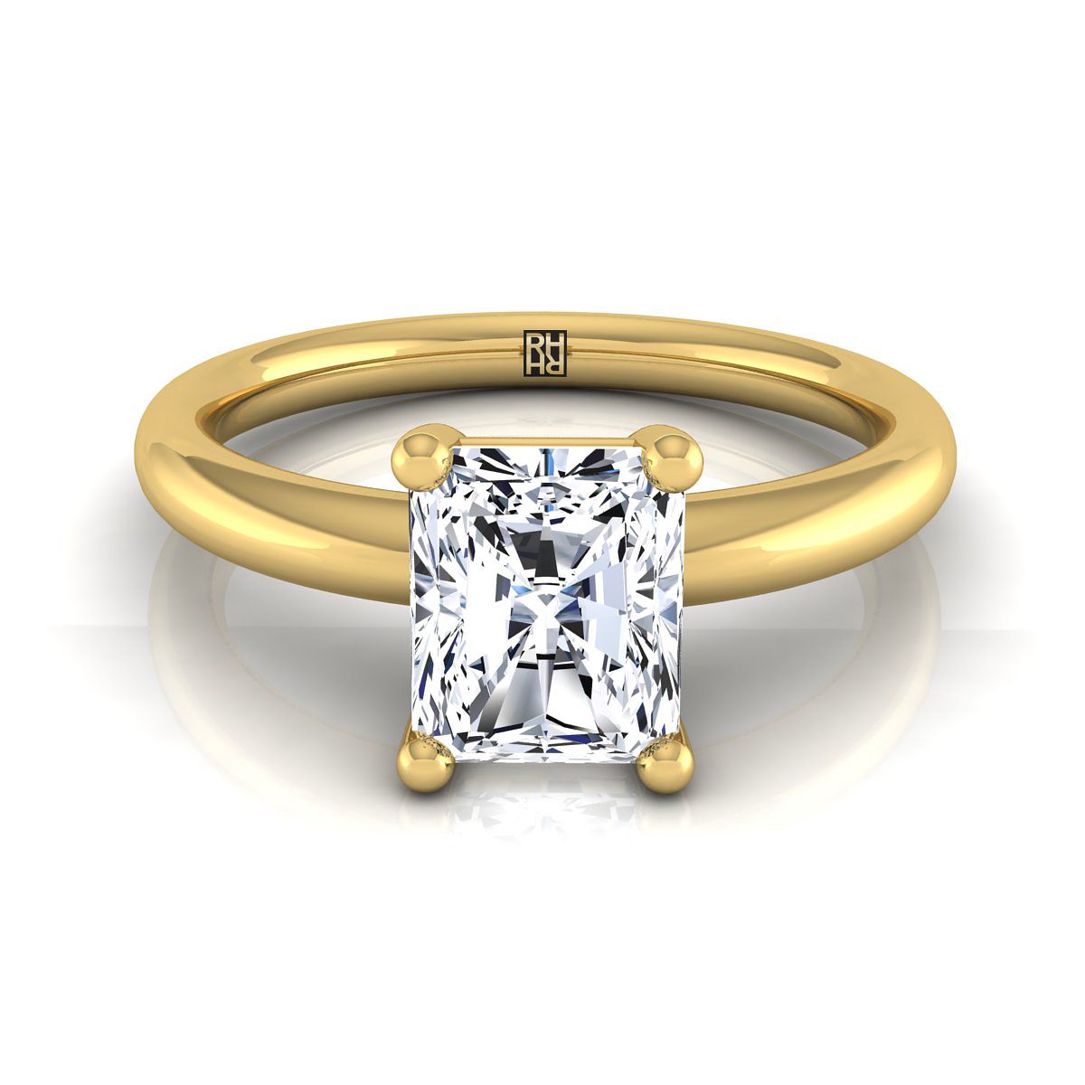 The Tori radiant engagement ring setting in 18K Yellow Gold | RockHer