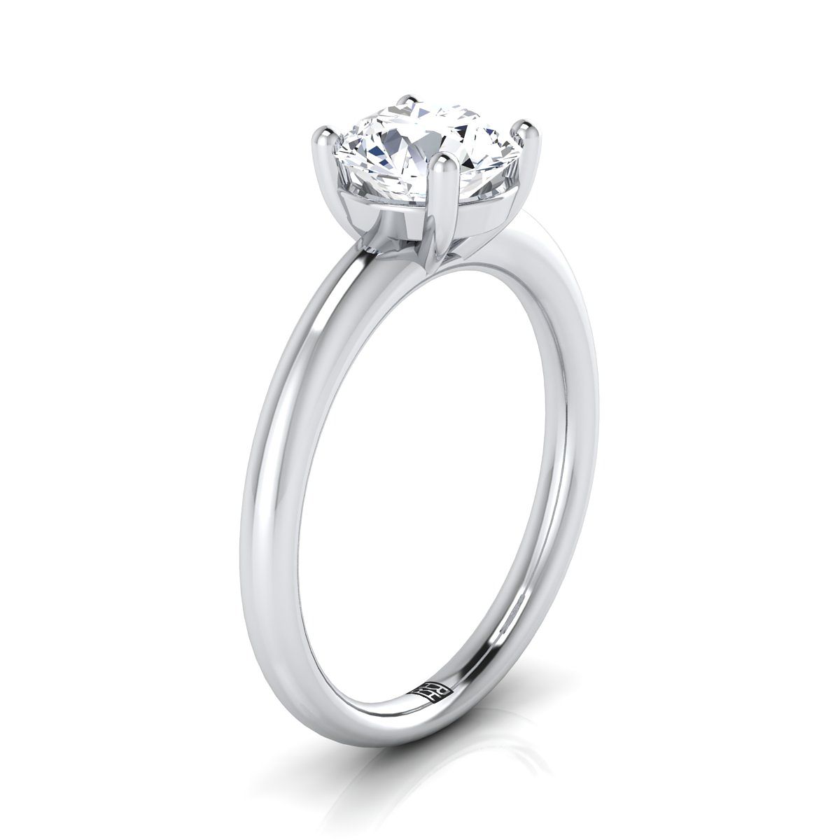 Made to order: The Tori round engagement ring setting in 18K White Gold | RockHer