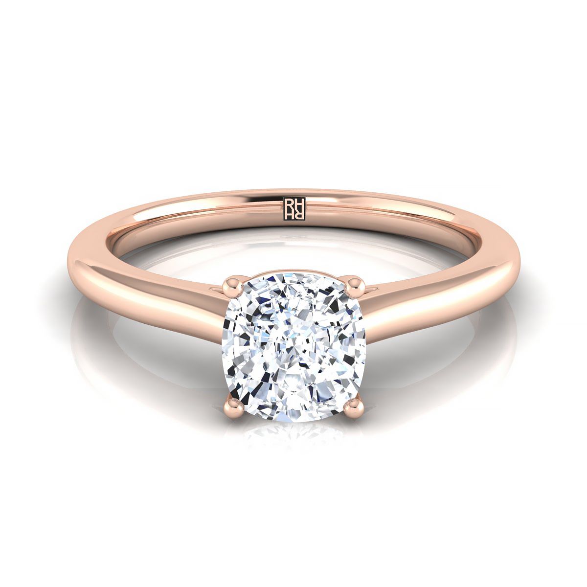 The Gladys cushion engagement ring setting in 14K Rose Gold | RockHer