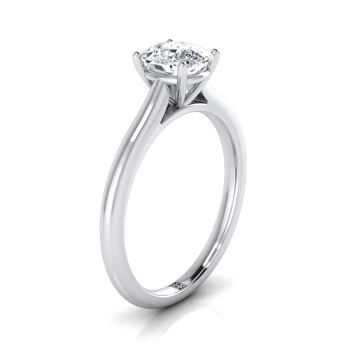 Made to order: The Gladys cushion engagement ring setting in 18K White Gold | RockHer