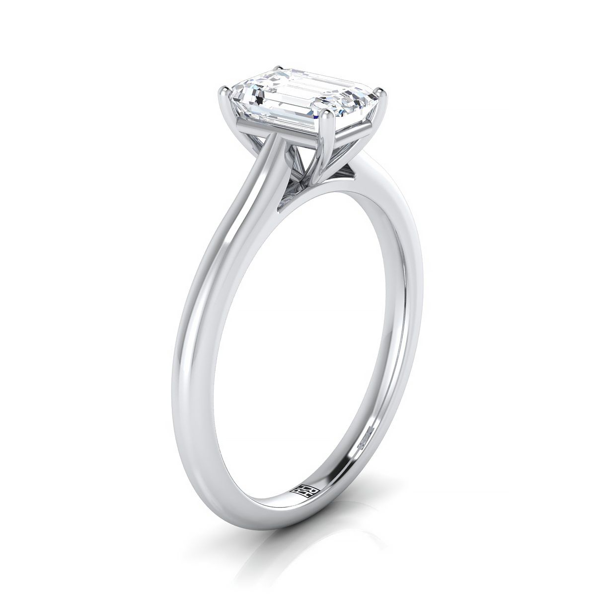 Select Solitaire Cut styling on The Gladys emerald engagement ring setting | RockHer