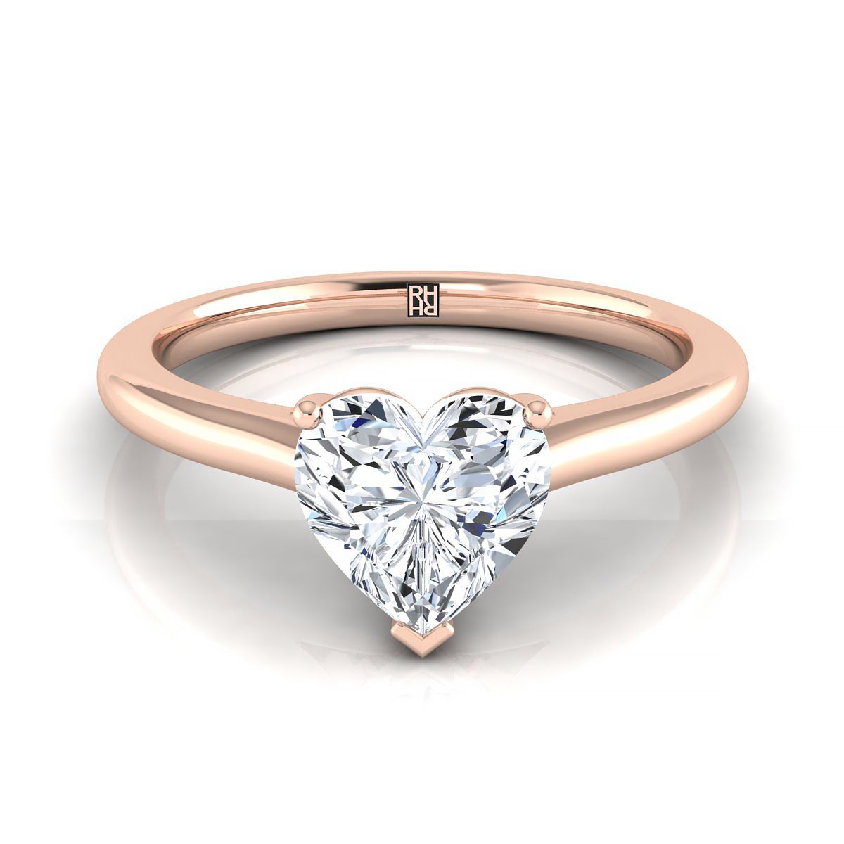 The Gladys heart engagement ring setting in 14K Rose Gold | RockHer