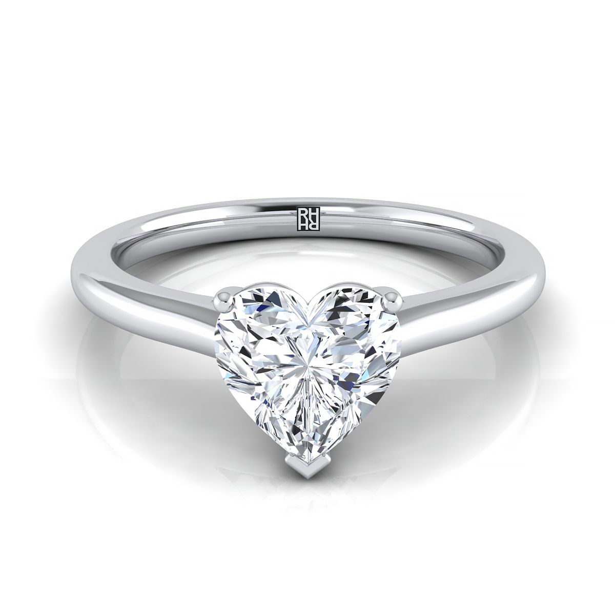 The Gladys heart engagement ring setting in Platinum | RockHer