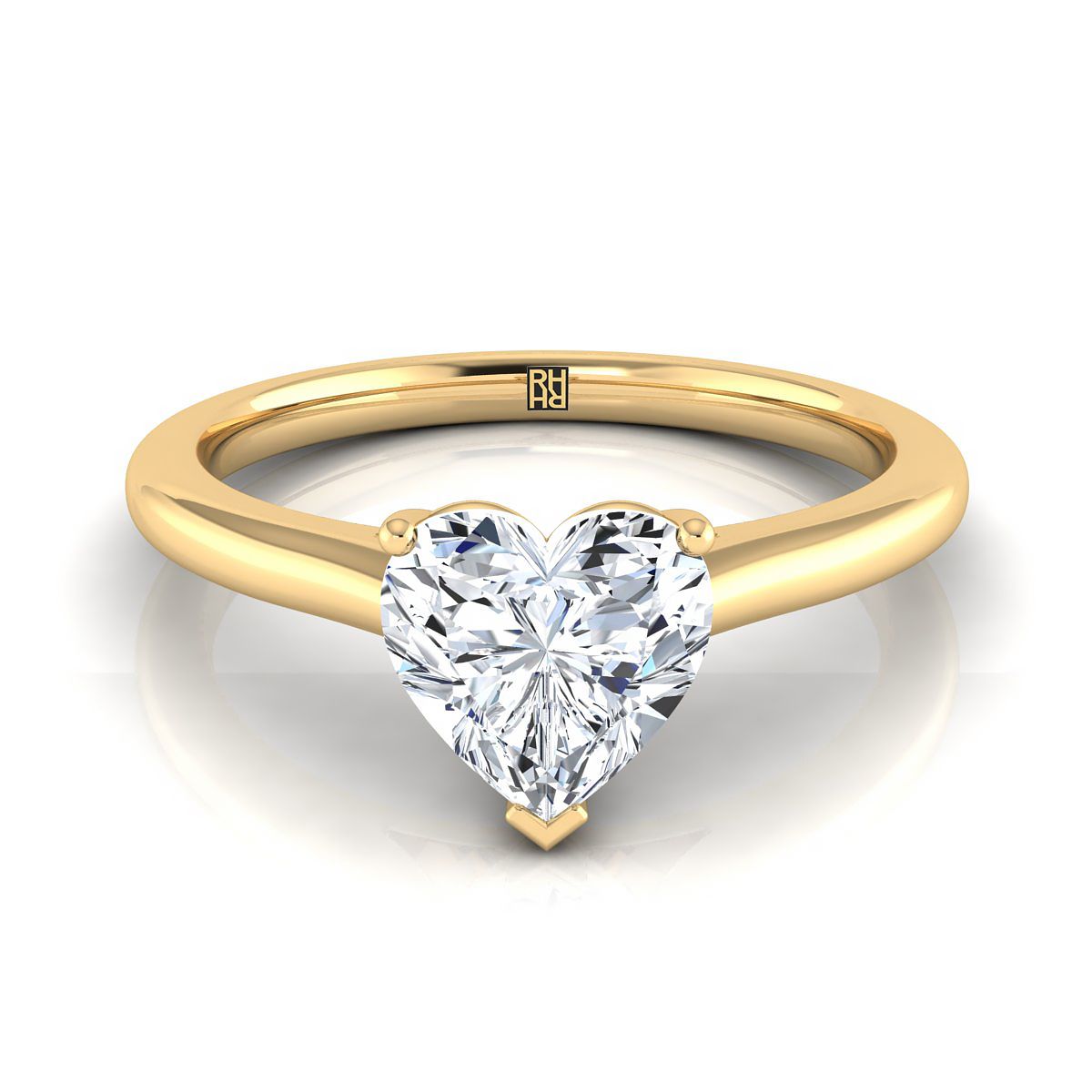 The Gladys heart engagement ring setting in 18K Yellow Gold | RockHer