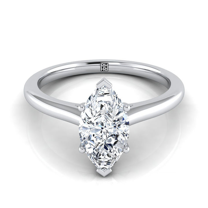 The Gladys Select Solitaire Engagement Ring with Lab Diamond in 18K White Gold - view 1