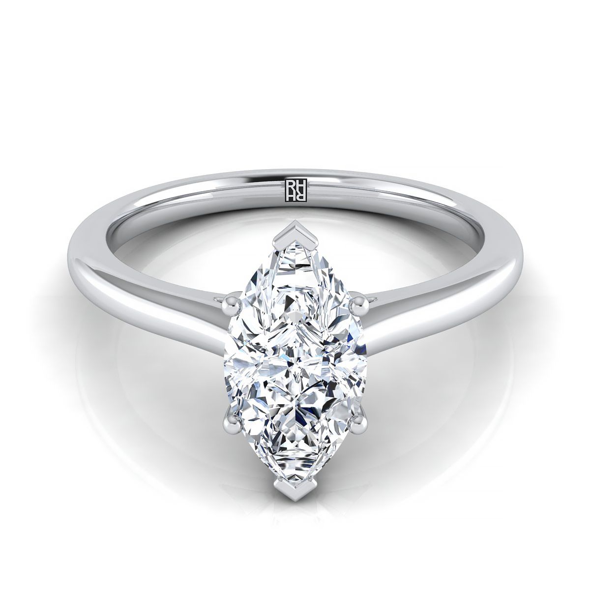The Gladys marquise engagement ring setting in Platinum | RockHer
