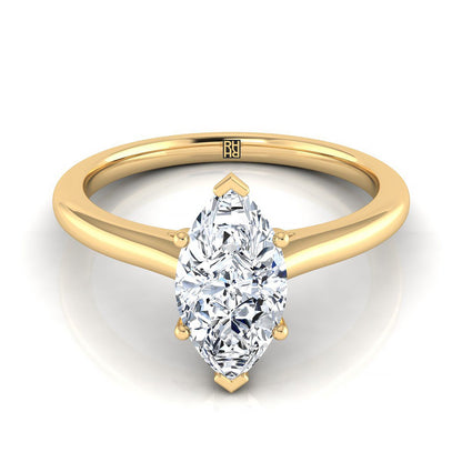 Gladys Select Solitaire Marquise Lab Diamond Engagement Ring in 18K Yellow Gold | RockHer