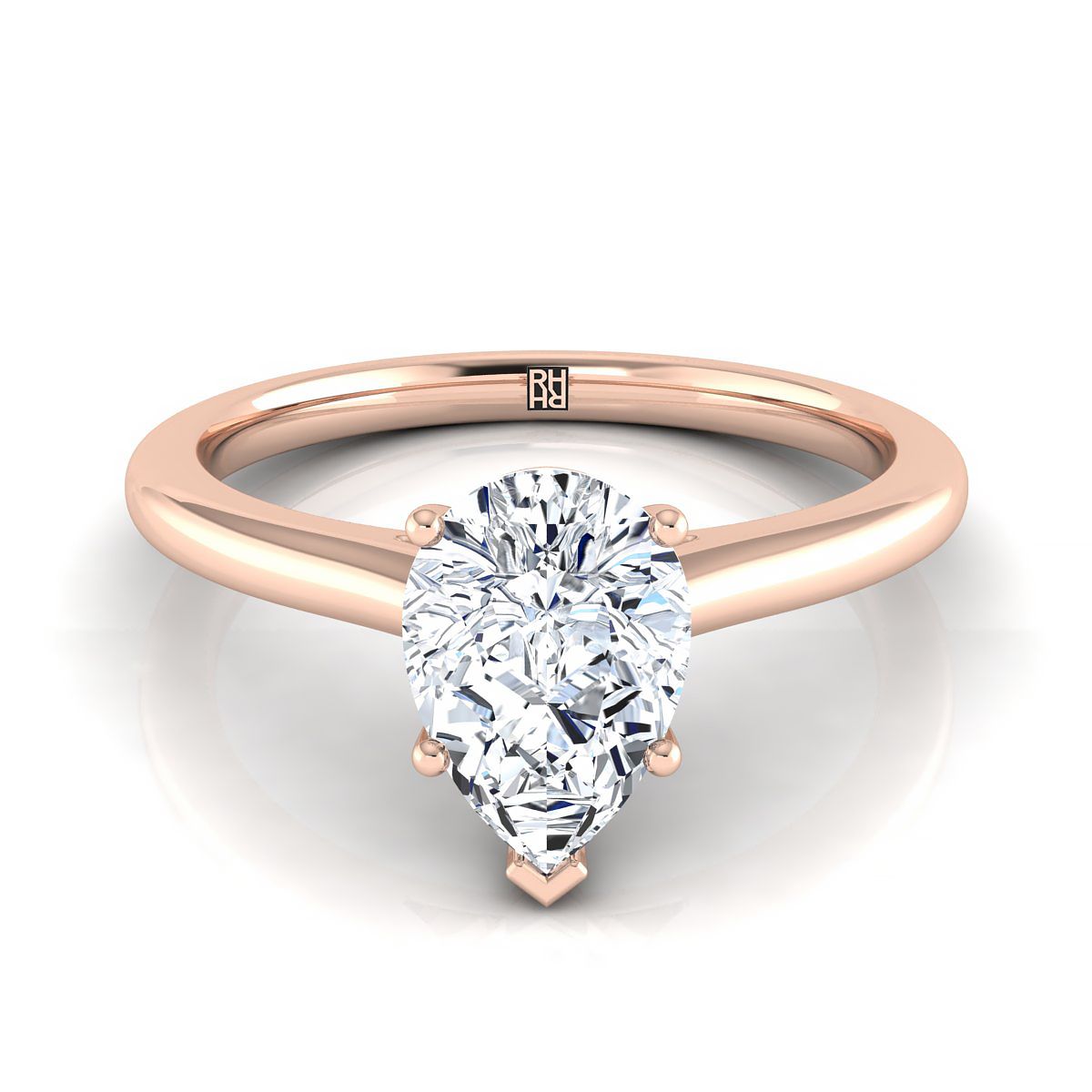 The Gladys pear engagement ring setting in 14K Rose Gold | RockHer
