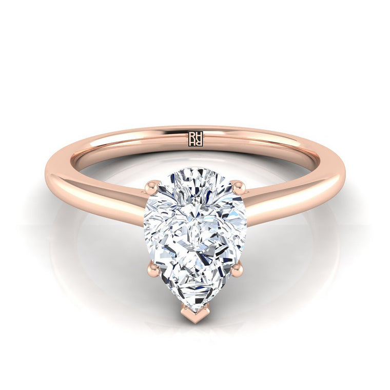 The Gladys Select Solitaire Pear Lab Diamond Engagement Ring in 14K Rose Gold