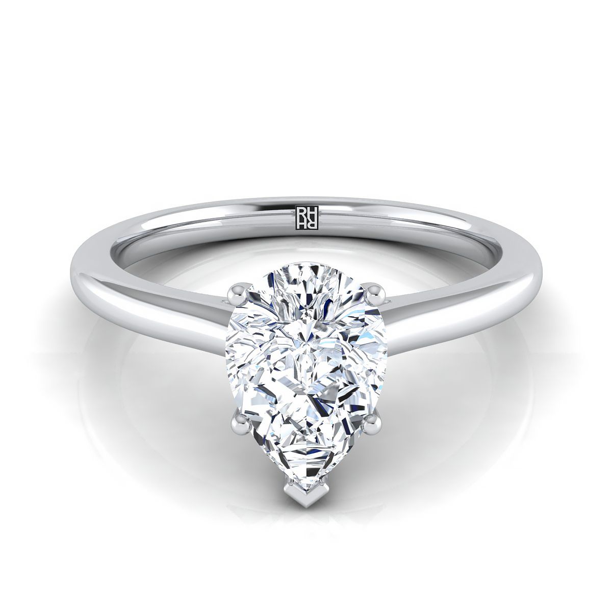The Gladys pear engagement ring setting in Platinum | RockHer