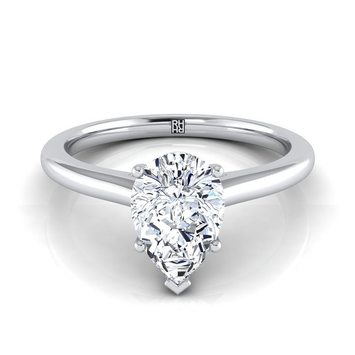 The Gladys Select Solitaire Engagement Ring with Lab Diamond in 18K White Gold - view 1