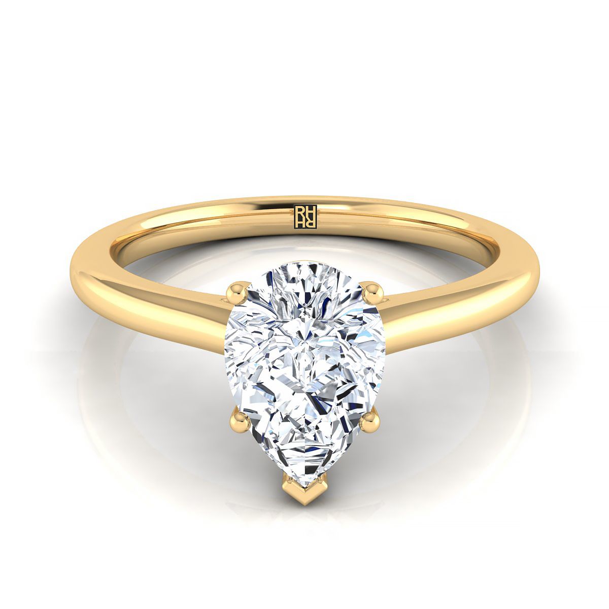 The Gladys pear engagement ring setting in 18K Yellow Gold | RockHer