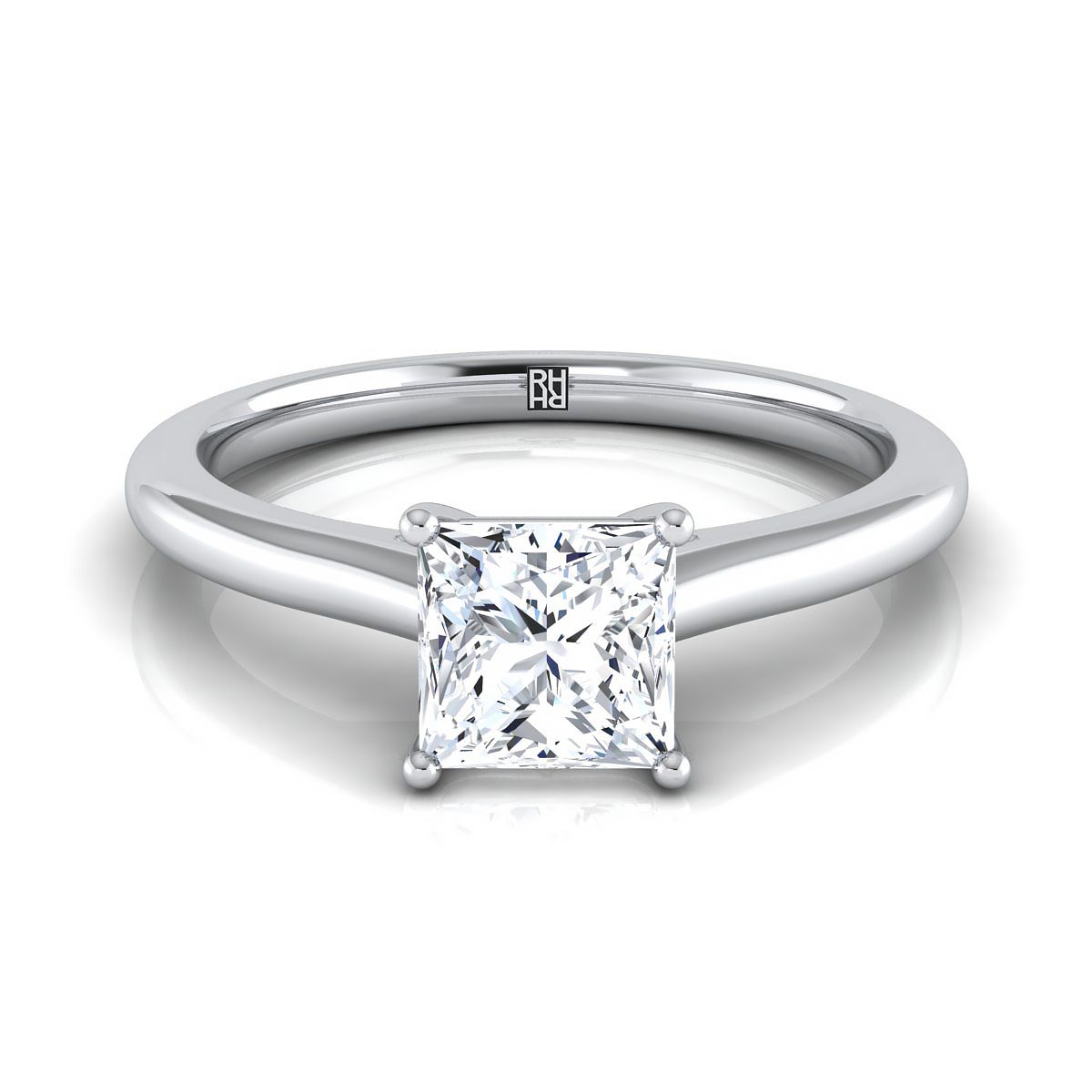 The Gladys princess engagement ring setting in Platinum | RockHer