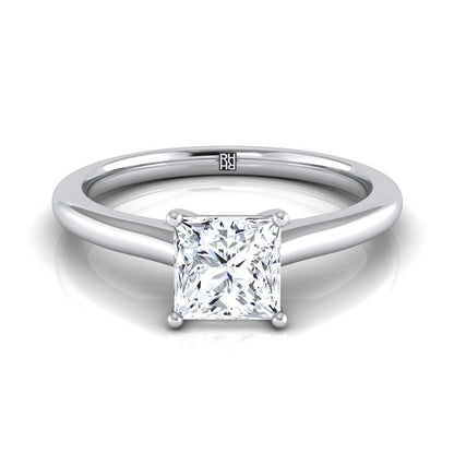 Pinched Cathedral Solitaire Princess, in Platinum, prong setting | RockHer