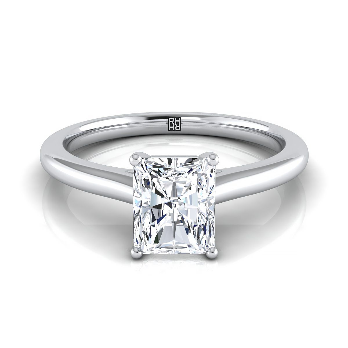 The Gladys radiant engagement ring setting in Platinum | RockHer