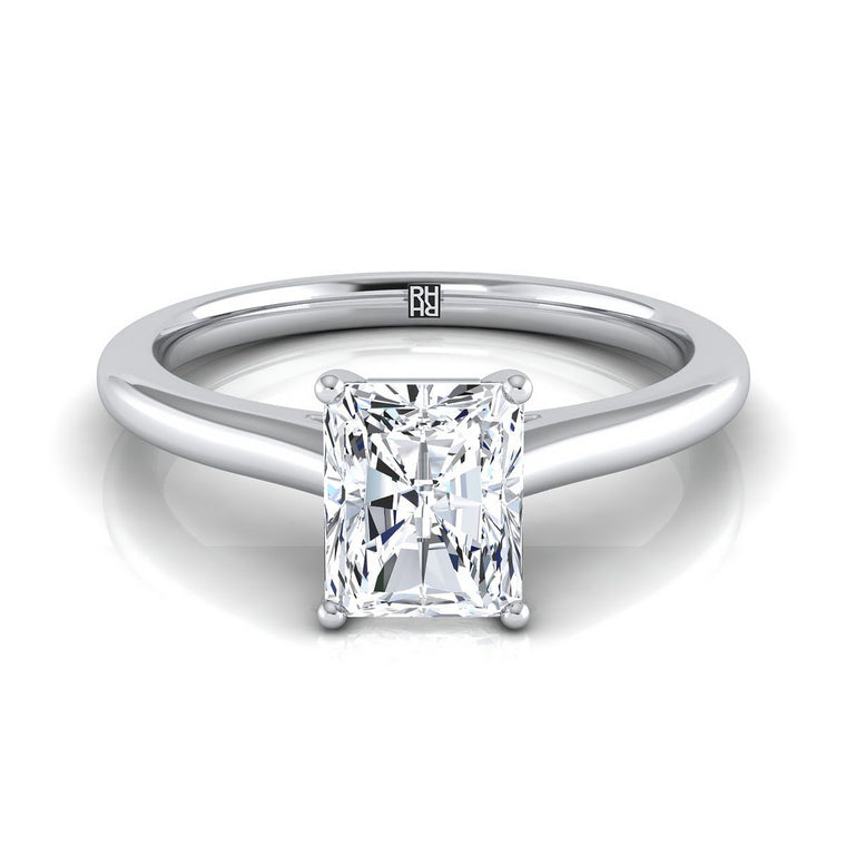 The Gladys Select Solitaire Radiant Cut Lab Diamond Engagement Ring in 18K White Gold