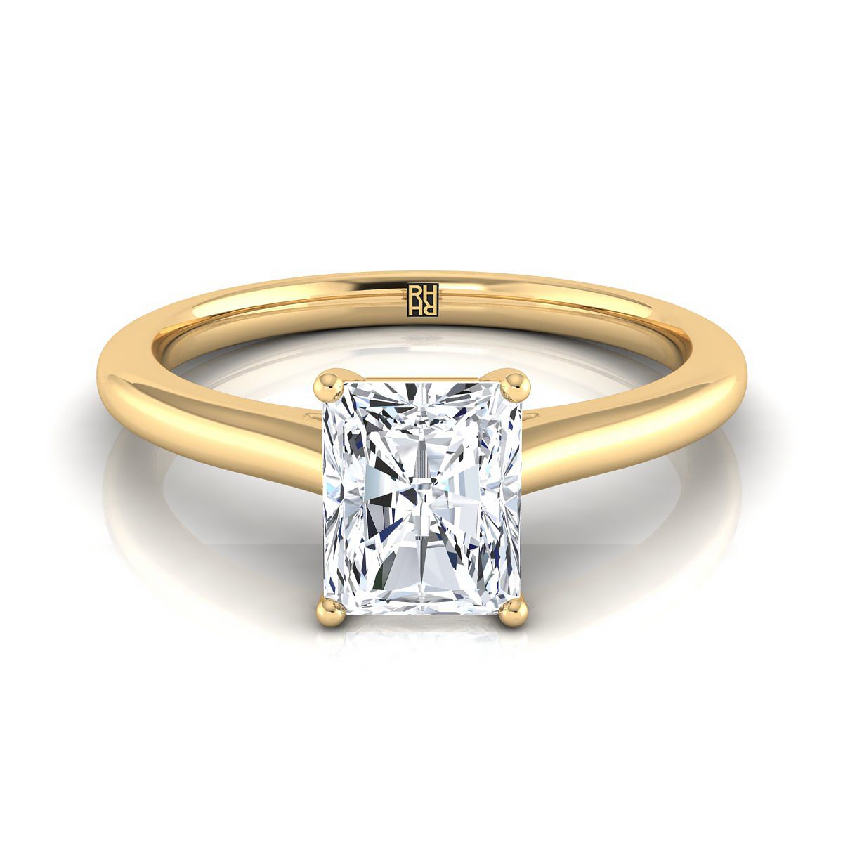 The Gladys radiant engagement ring setting in 18K Yellow Gold | RockHer