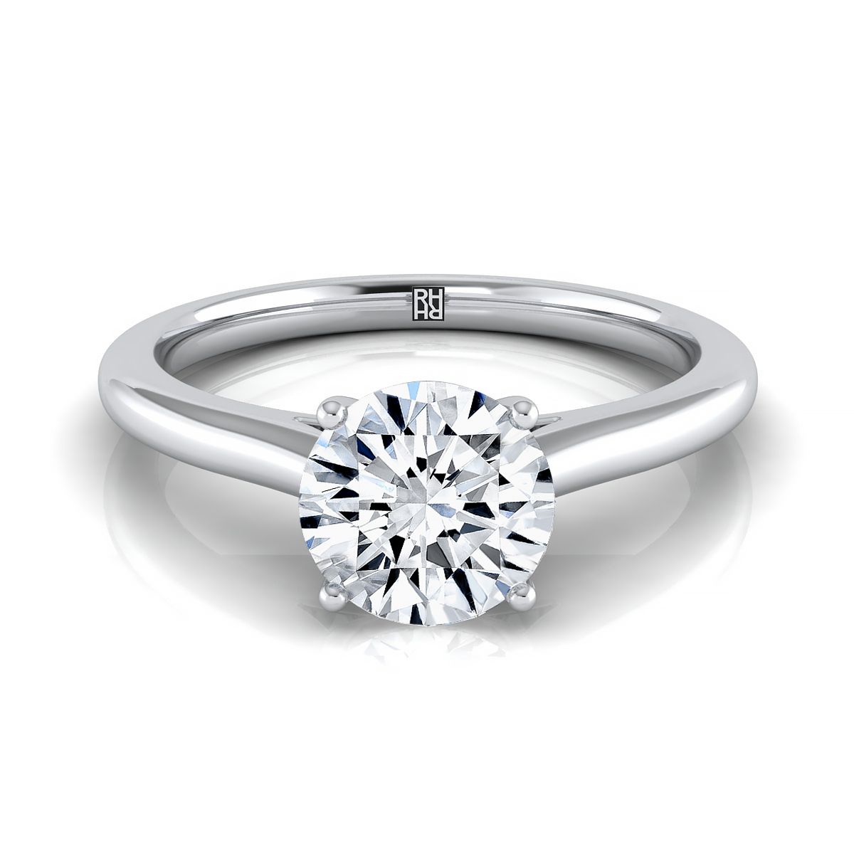 The Gladys round engagement ring setting in Platinum | RockHer