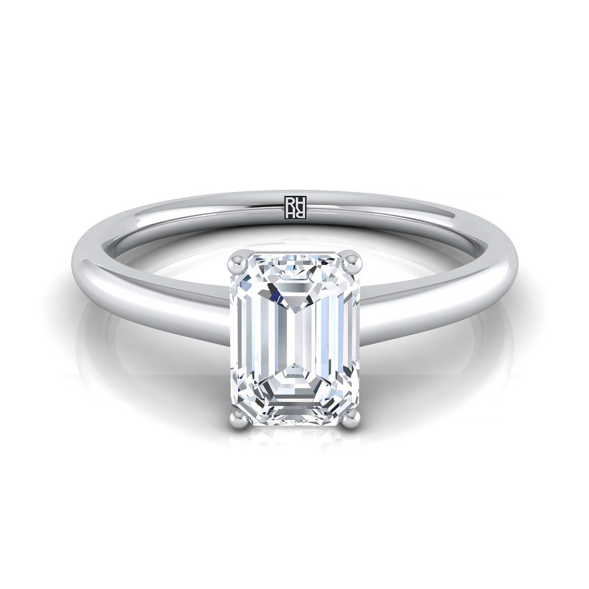 The Viola emerald engagement ring setting in Platinum | RockHer