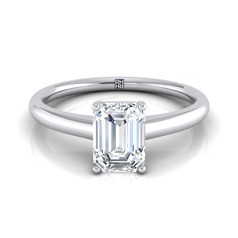 The Viola Select Solitaire Emerald Cut Lab Diamond Engagement Ring in Platinum