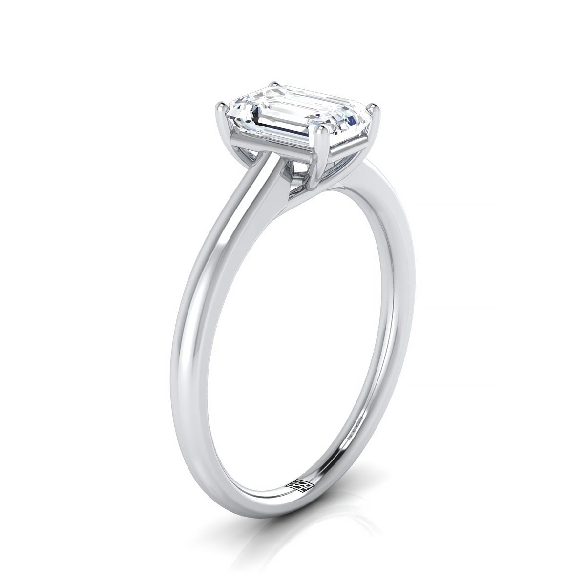 Select Solitaire Cut styling on The Viola emerald engagement ring setting | RockHer