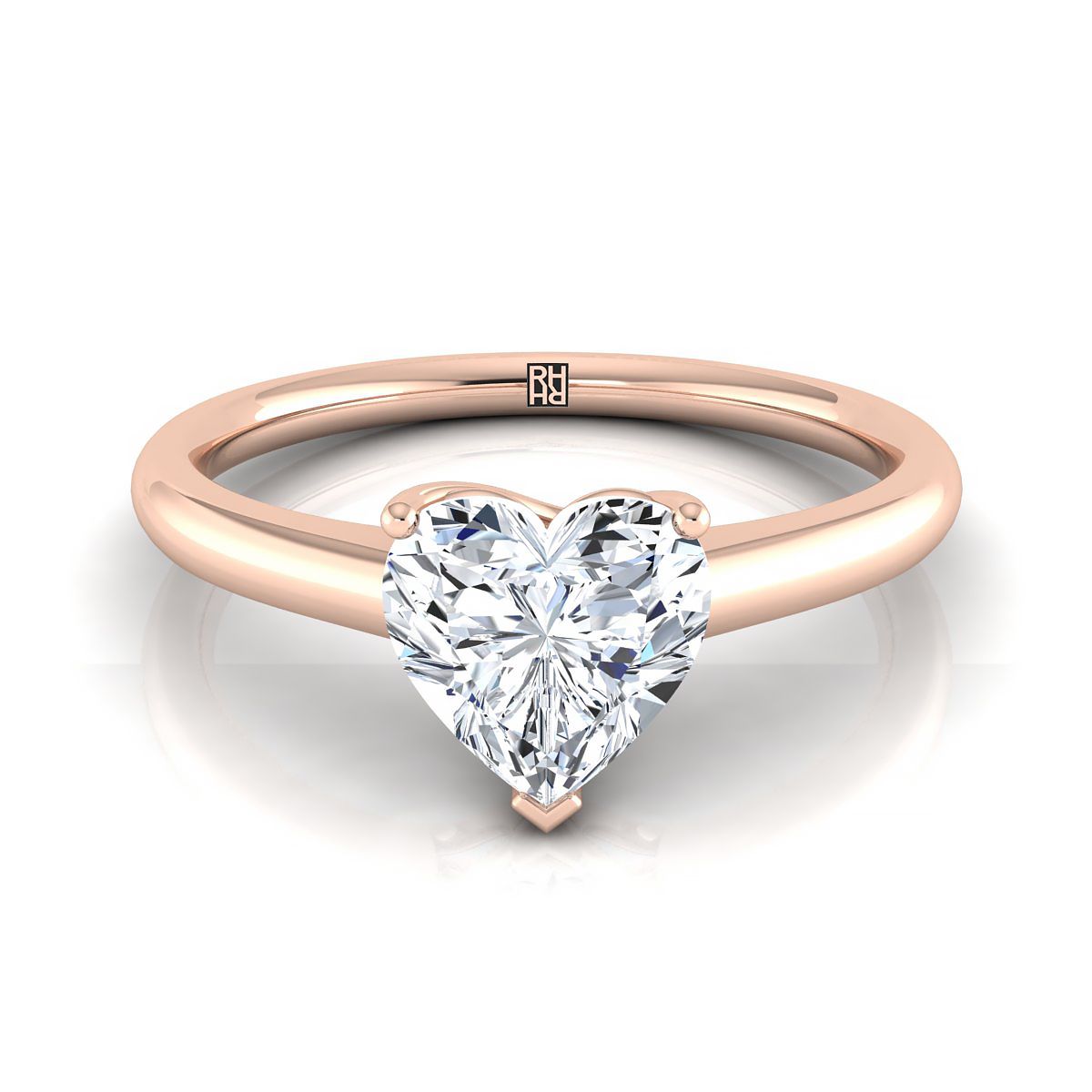 The Viola heart engagement ring setting in 14K Rose Gold | RockHer