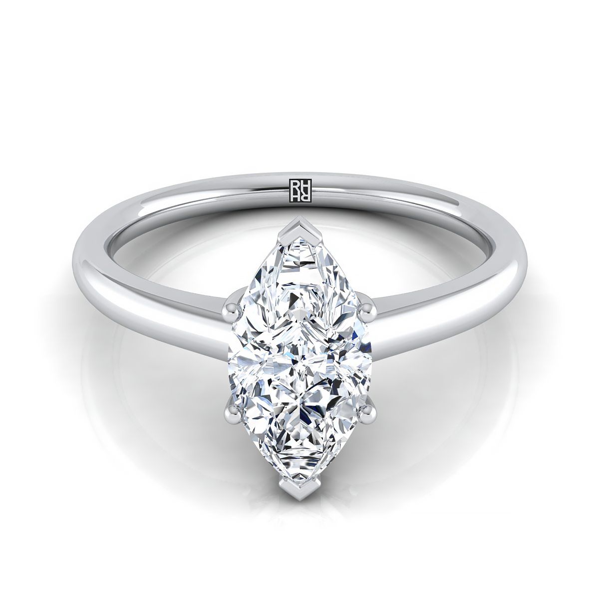 The Viola marquise engagement ring setting in Platinum | RockHer