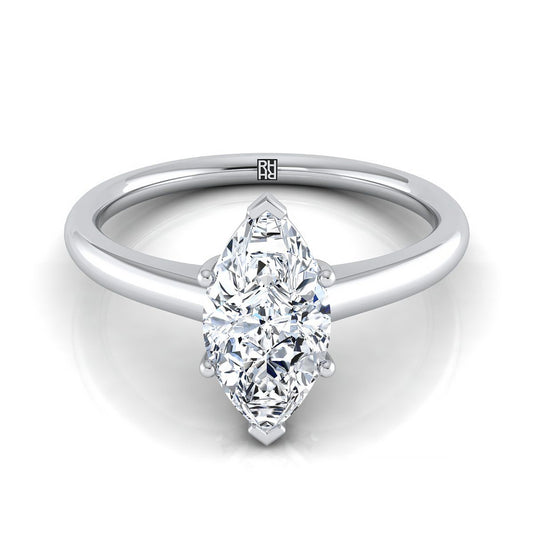 Platinum Marquise  Contemporary Comfort Fit Solitaire Engagement Ring