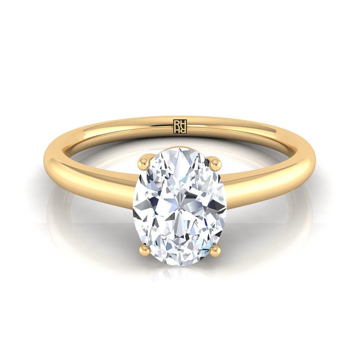 Viola Select Solitaire Oval Lab Diamond Engagement Ring in 18K Yellow Gold | RockHer