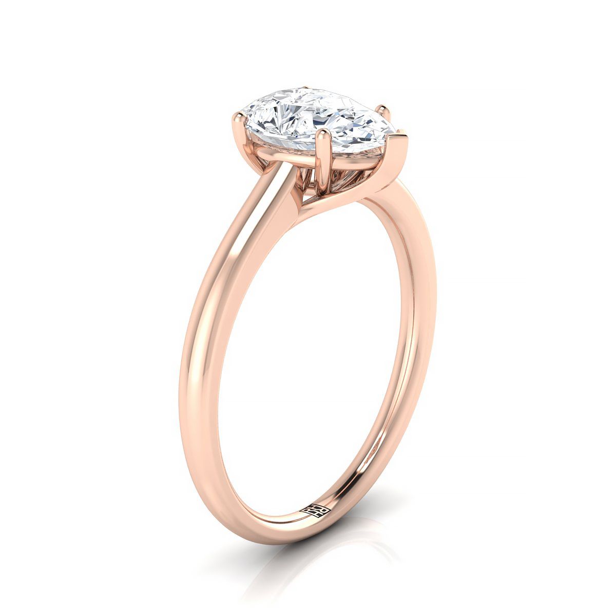 Select Solitaire styling on The Viola pear engagement ring setting | RockHer