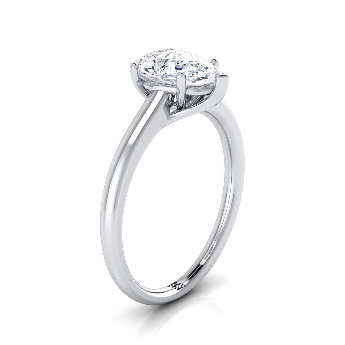 Select Solitaire styling on The Viola pear engagement ring setting | RockHer