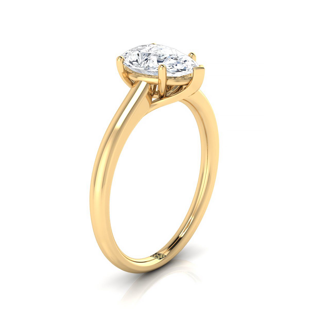 Select Solitaire styling on The Viola pear engagement ring setting | RockHer