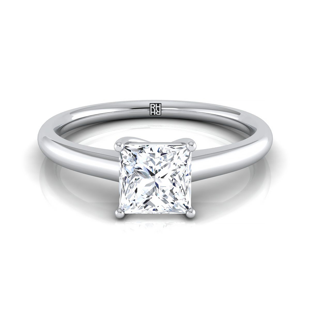 The Viola princess engagement ring setting in Platinum | RockHer