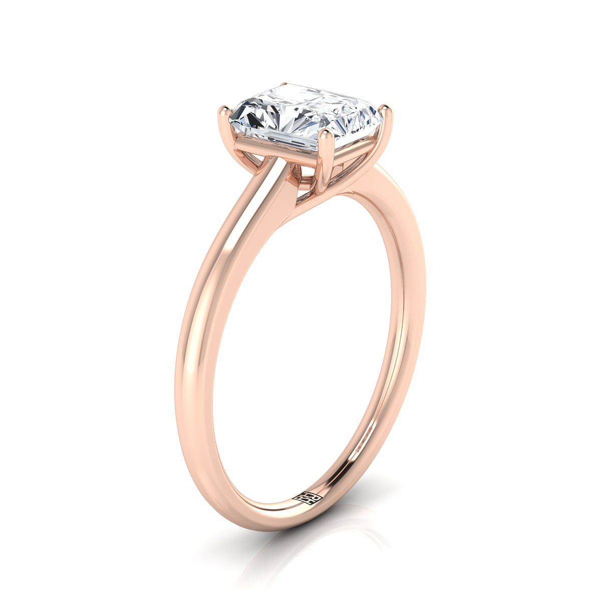 Select Solitaire Cut styling on The Viola radiant engagement ring setting | RockHer