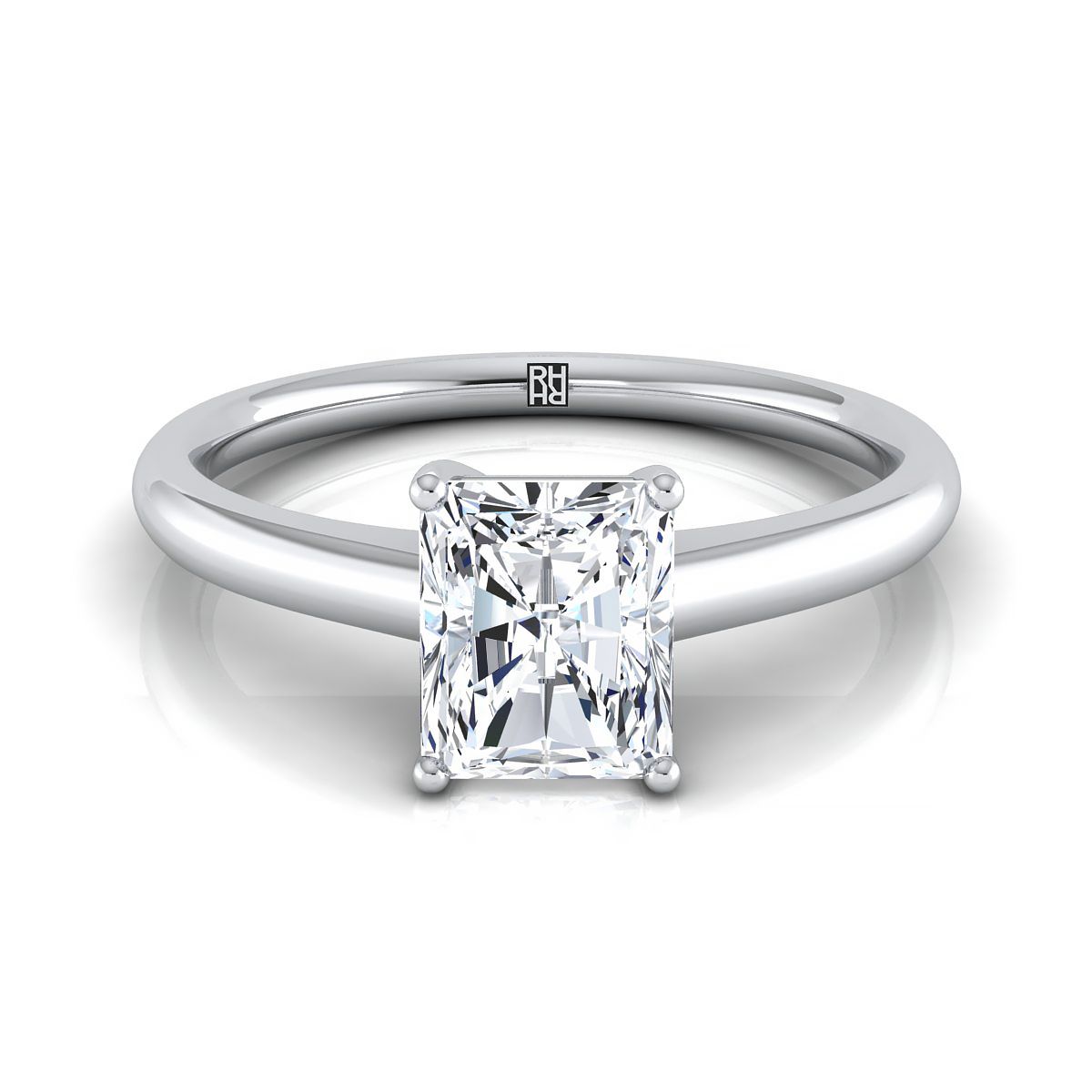 The Viola radiant engagement ring setting in Platinum | RockHer