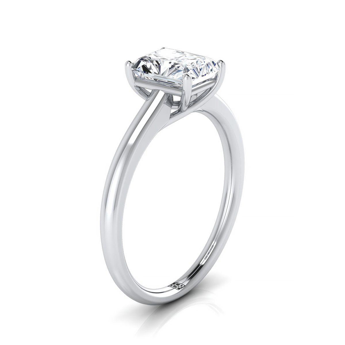 Select Solitaire Cut styling on The Viola radiant engagement ring setting | RockHer
