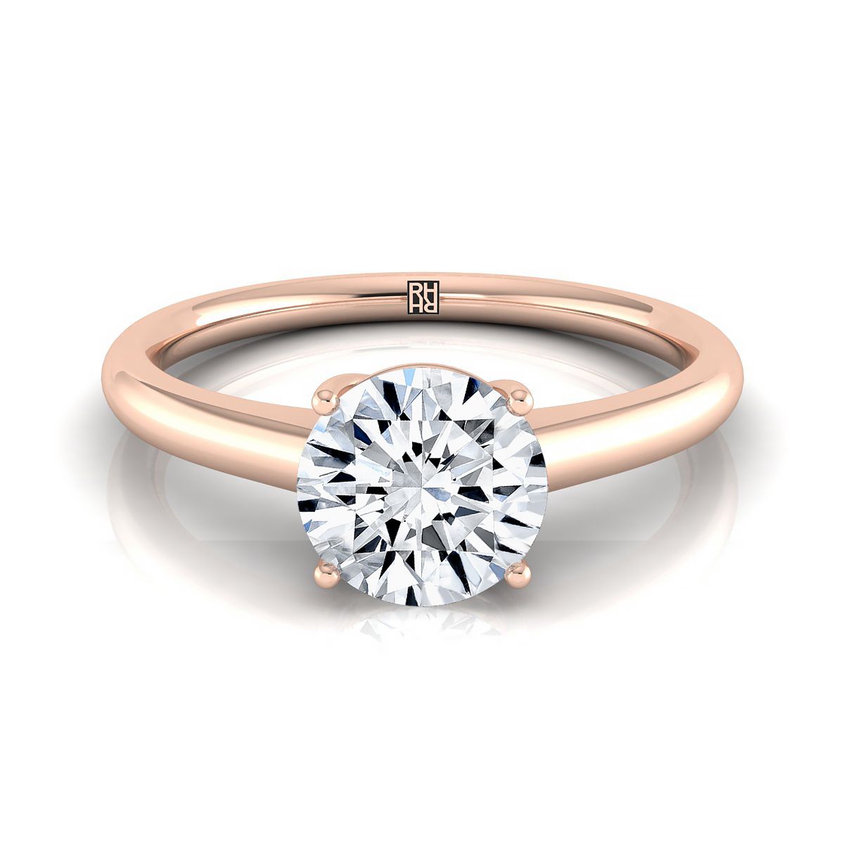 The Viola round engagement ring setting in 14K Rose Gold | RockHer