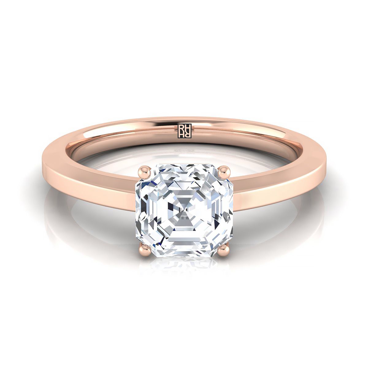 The Carmen asscher engagement ring setting in 14K Rose Gold | RockHer