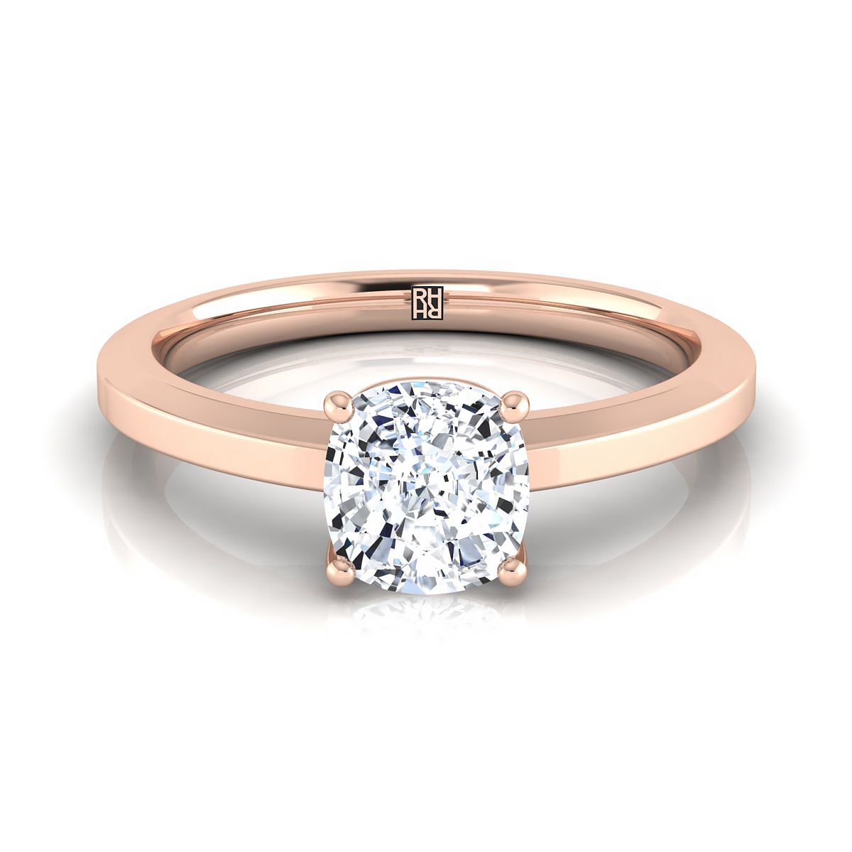 The Carmen cushion engagement ring setting in 14K Rose Gold | RockHer