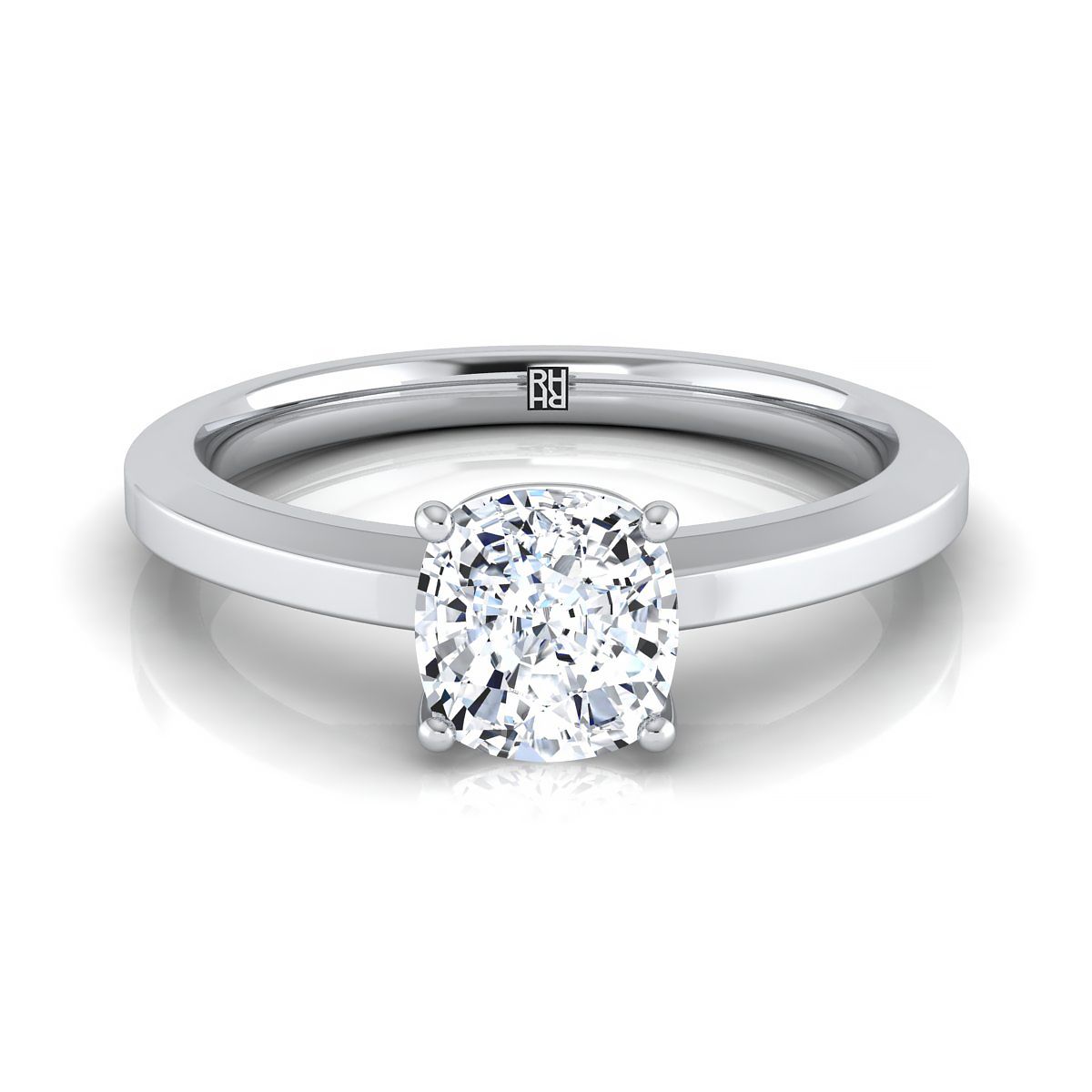 The Carmen cushion engagement ring setting in 18K White Gold | RockHer