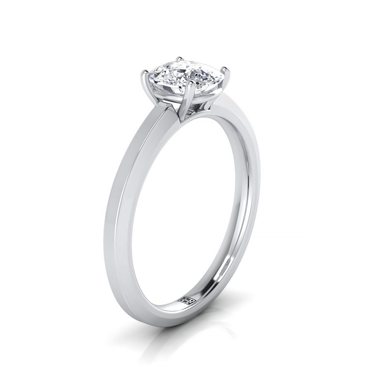 Select Solitaire Cut styling on The Carmen cushion engagement ring setting | RockHer