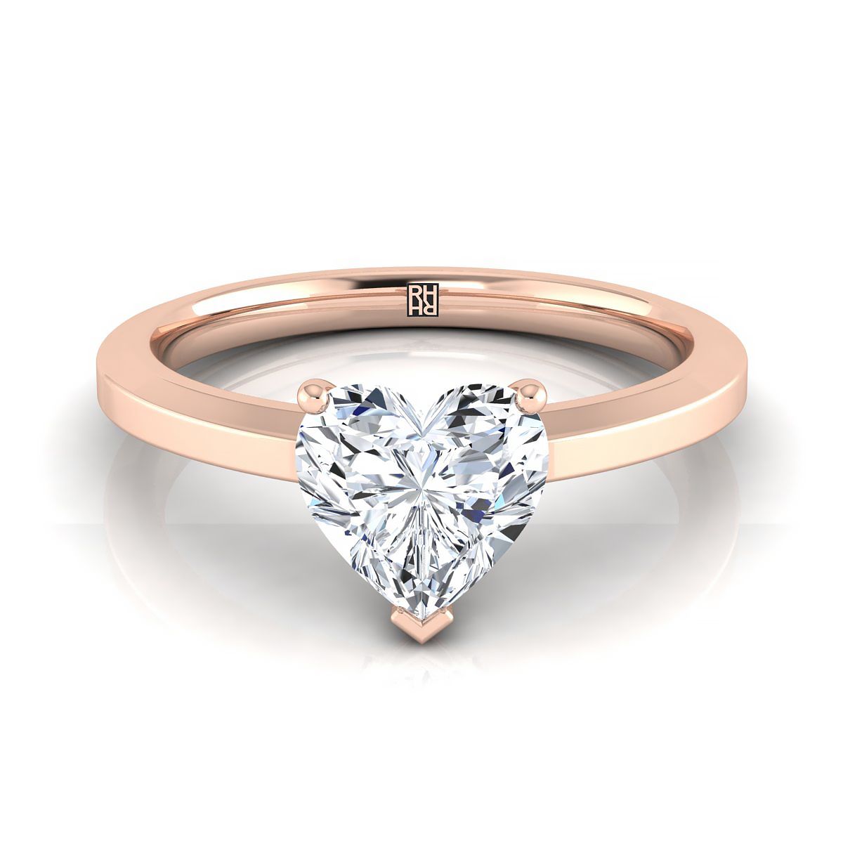 The Carmen heart engagement ring setting in 14K Rose Gold | RockHer