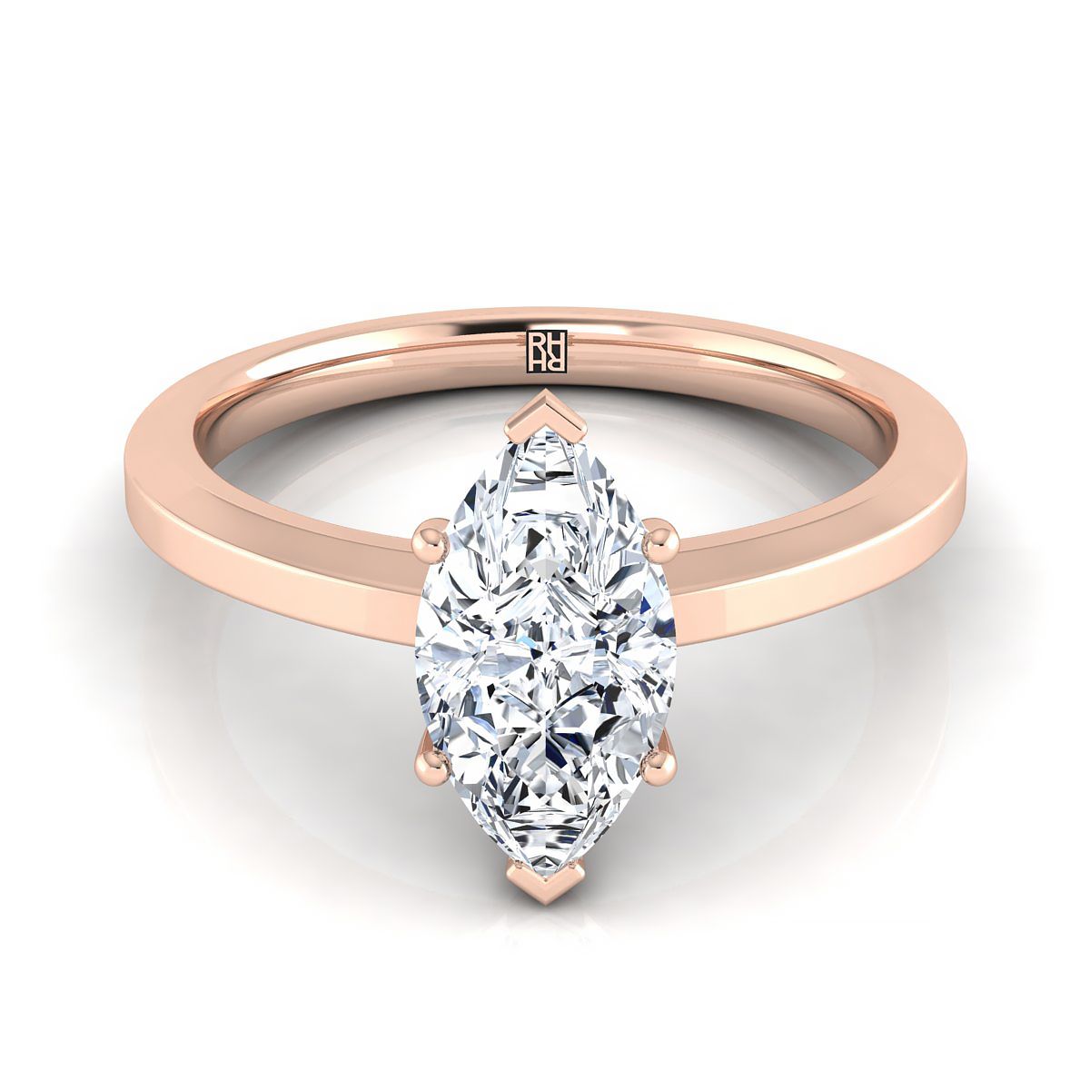 The Carmen marquise engagement ring setting in 14K Rose Gold | RockHer