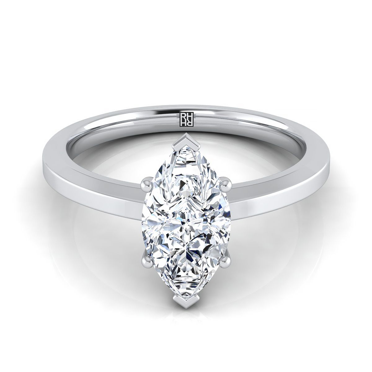 The Carmen marquise engagement ring setting in Platinum | RockHer